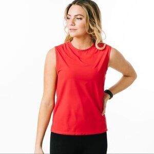 ZYIA Active Red Slit Muscle Tank, Size S